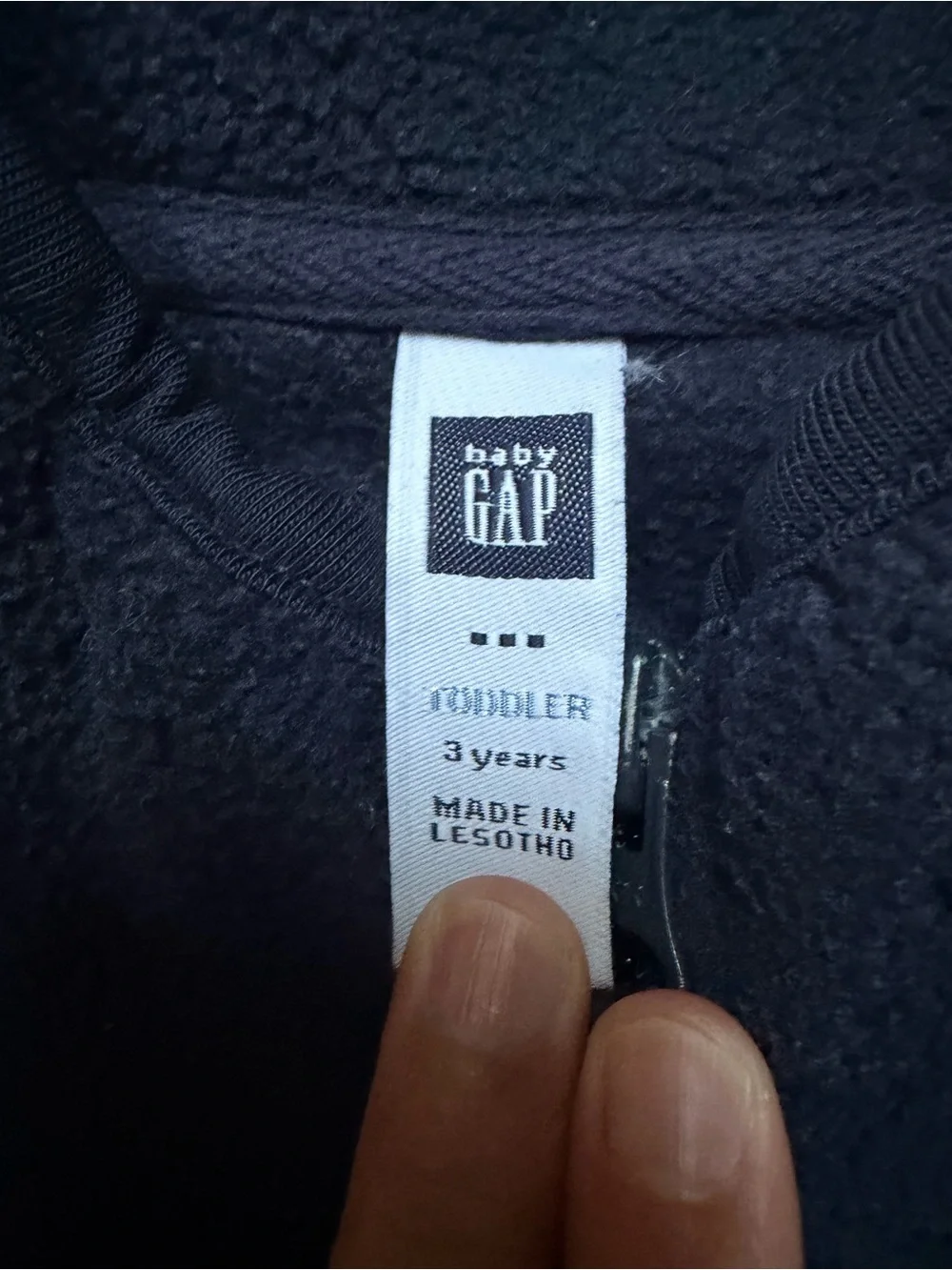 GAP Navy Fleece Zip-Up Vest with Red & White Logo